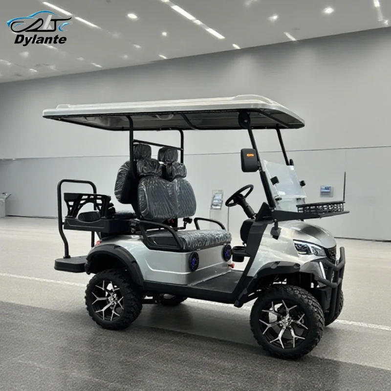 

Высококачественный 4-местный легкий и удобный электромобиль для гольфа Мощный внедорожный охотничий автомобиль со складными сиденьями