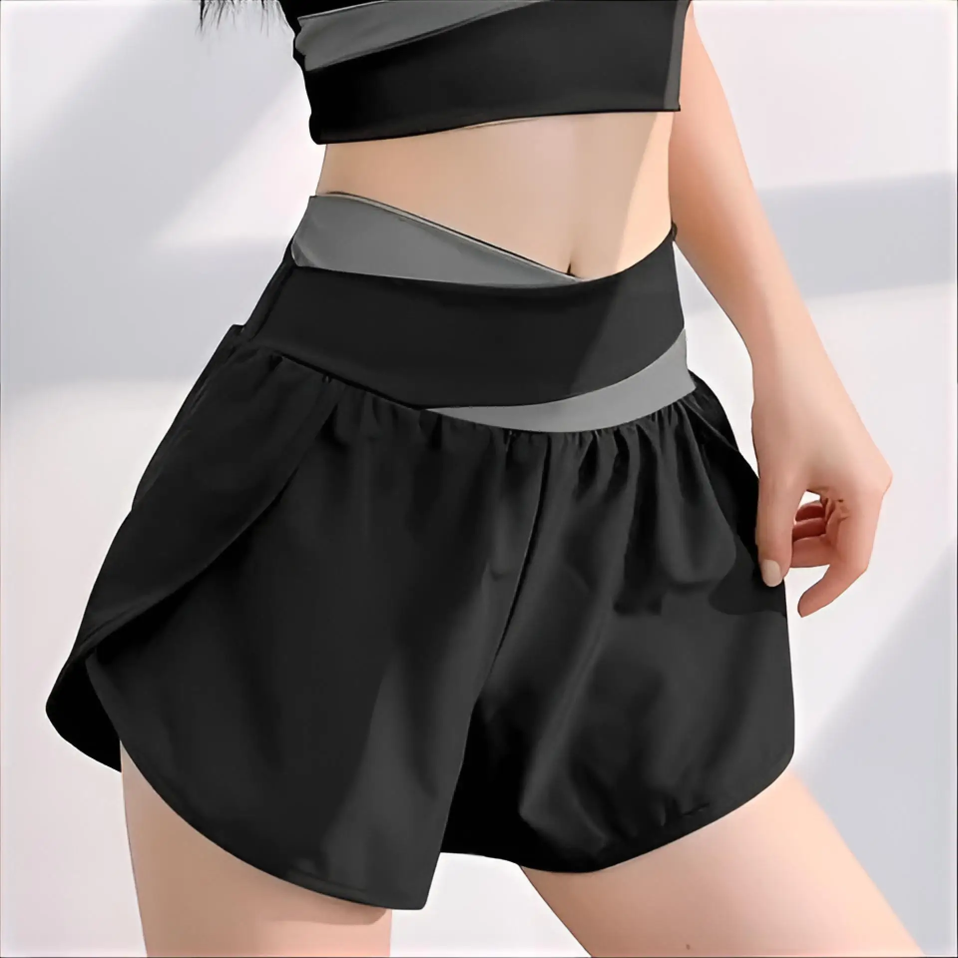 요가 반바지 편안한 여성용 러닝 라이트 프린트 트레이닝 스포츠 신축성 운동복 체육관 조깅 모달 컬러 기본 디테일 룩 인