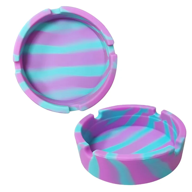 Leuchtender/bunter fluoreszierender Rauch, praktischer Zigarettenetui, kreative Aschenbecher, Silikongel-Aschenbecher, leichter runder Aschenbecher – Detail 7