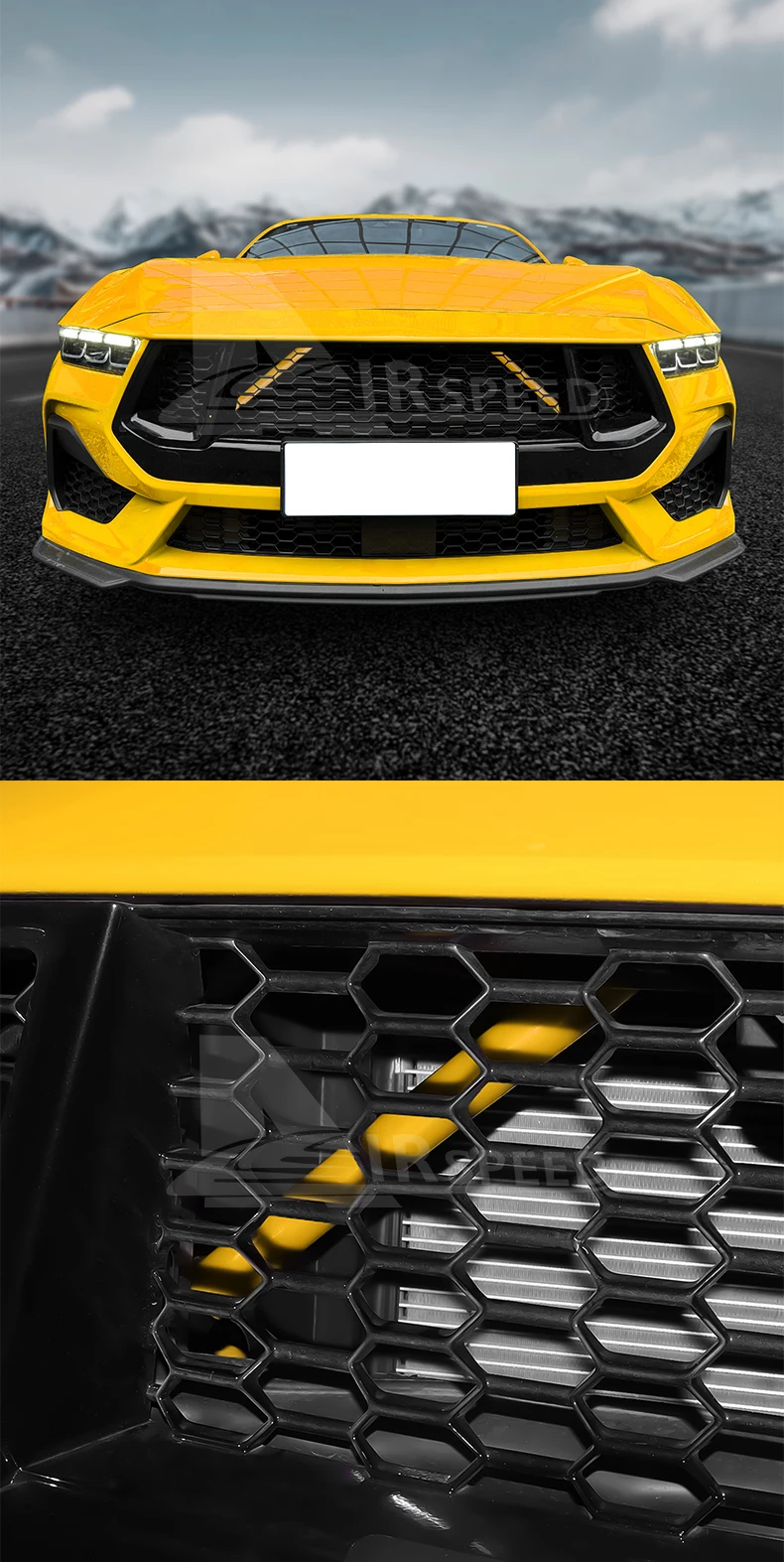 1 paar Auto Kühlergrill Trim Streifen Für Ford Mustang GT Dark Horse EcoBoost 2024 2025 Wrap Sport Styling Dekoration zubehör – Detail 10