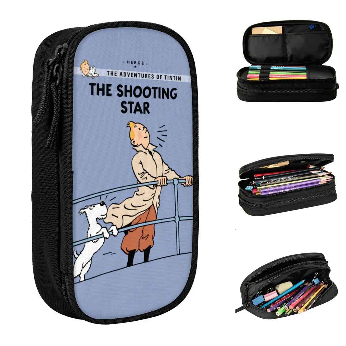 Tin Teen Shooting Star Pencil Cases Classic Pen Bags for Student Big Capacity Students School Zipper Pencil Pouch