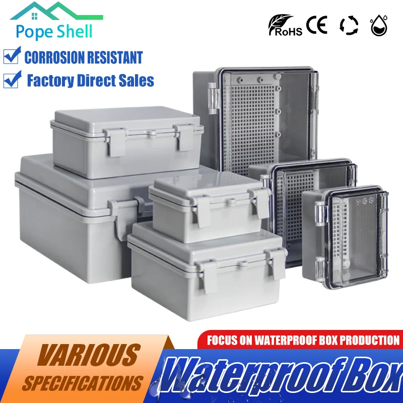 IP66 Electrical Plastic Enclosure  ABS Power Junction Box Outdoor Waterproof Distribution Box for Electric Instrument Project