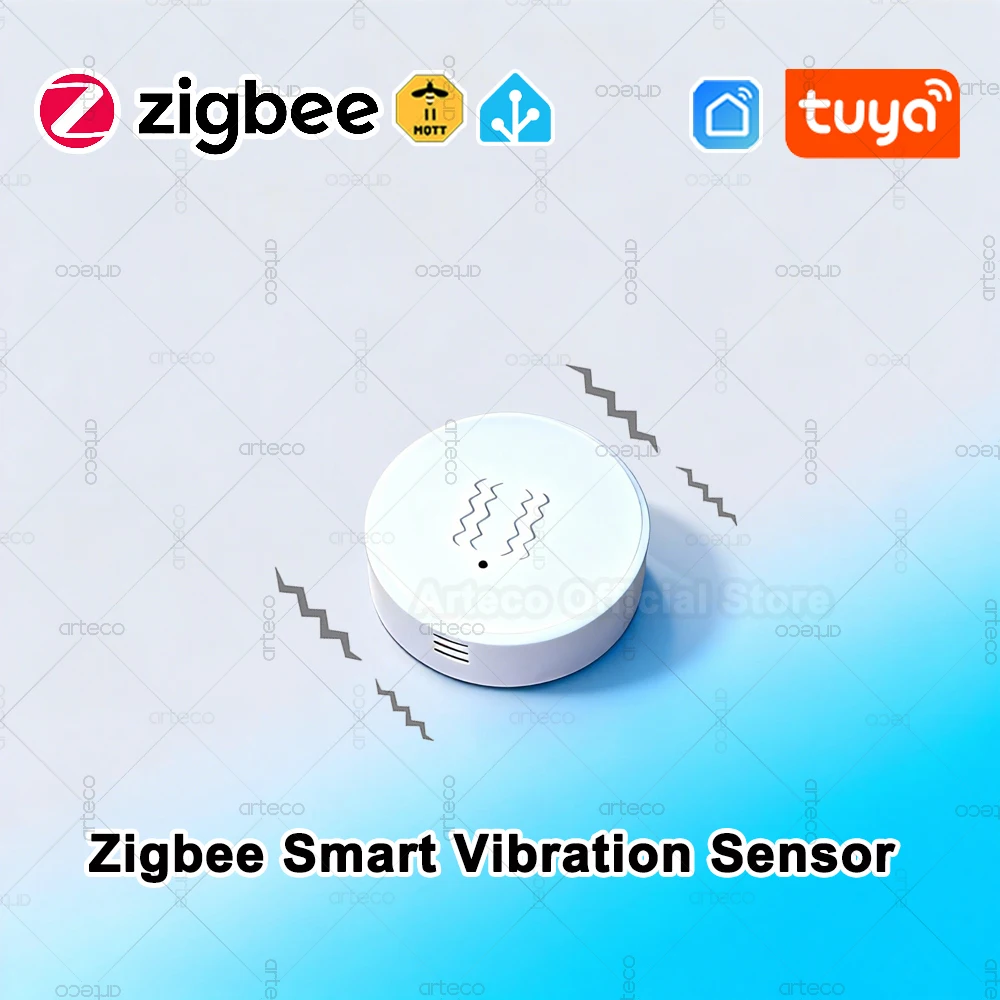

Tuya Smart Zigbee Vibration Sensor Anti-Theft Vibration Alarm Detector Home Security RealTime Monitor Shock Alarm Support Z2MQTT