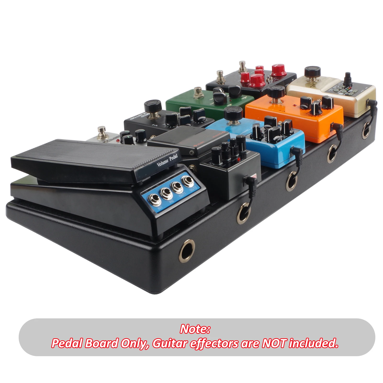 Rockhouse RPB-1BK كبيرة الحجم تأثيرات الغيتار لوحة الدواسة قوي بولي ايثيلين البلاستيك الغيتار Pedalboard الحال مع الشريط الشريط دواسات الغيتار