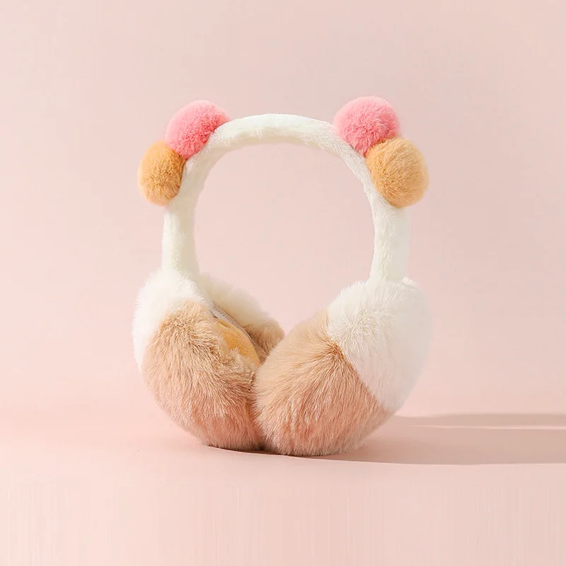 Women Faux Rabbit Warm Earmuffs Cute Soft Ear Warmer Foldable Warm Ear Cover Winter Headwear Ear Muffs Girls Kids Fur Earmuffs