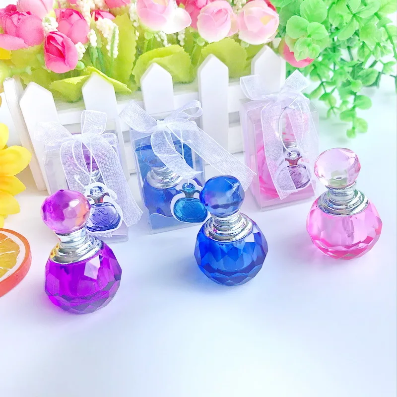 Mini Crystal Purple Refillable Bottles Mini Empty Bottles Lavender Cut Perfume Glass Bottle Refillable Container 3.4*3.4*4cm