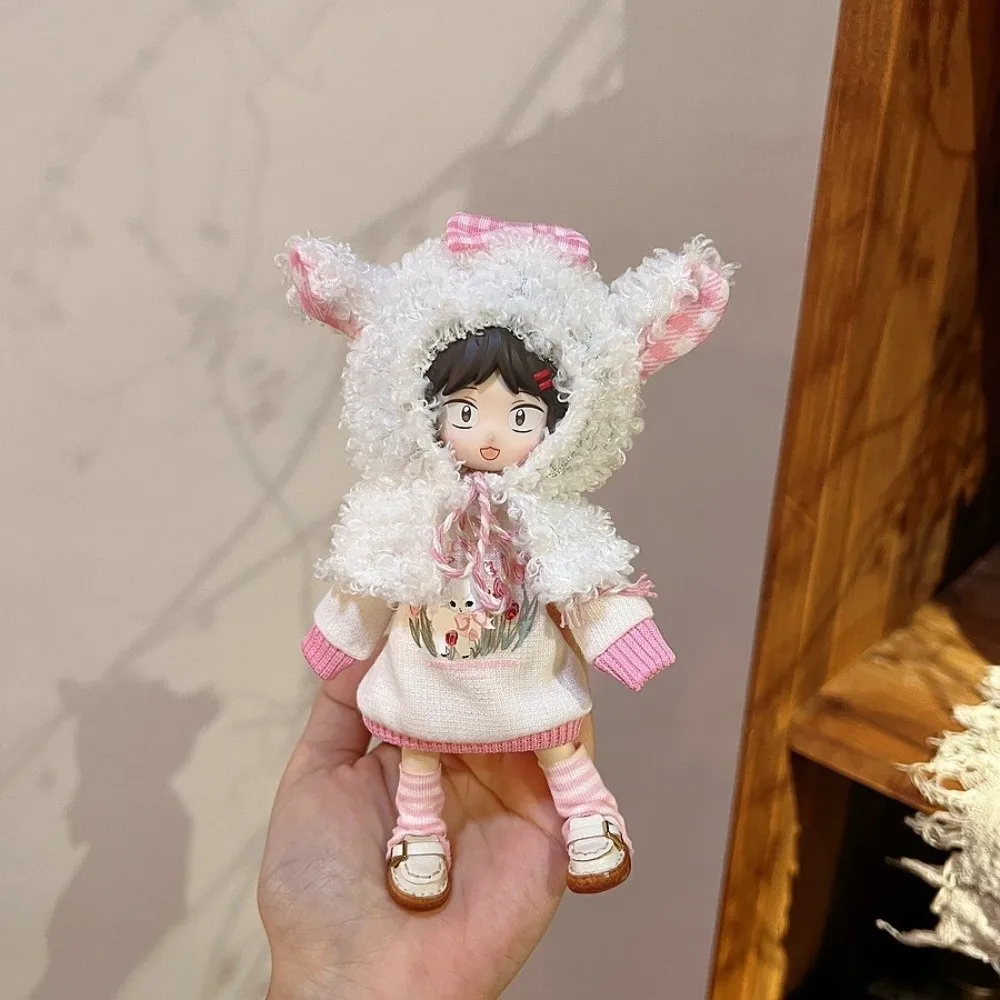 العصرية سترة معطف 1/8 1/12 BJD الملابس مع قبعة فستان جميل الخريف والشتاء نمط تغيير الملابس والاكسسوارات فتاة لعبة هدية