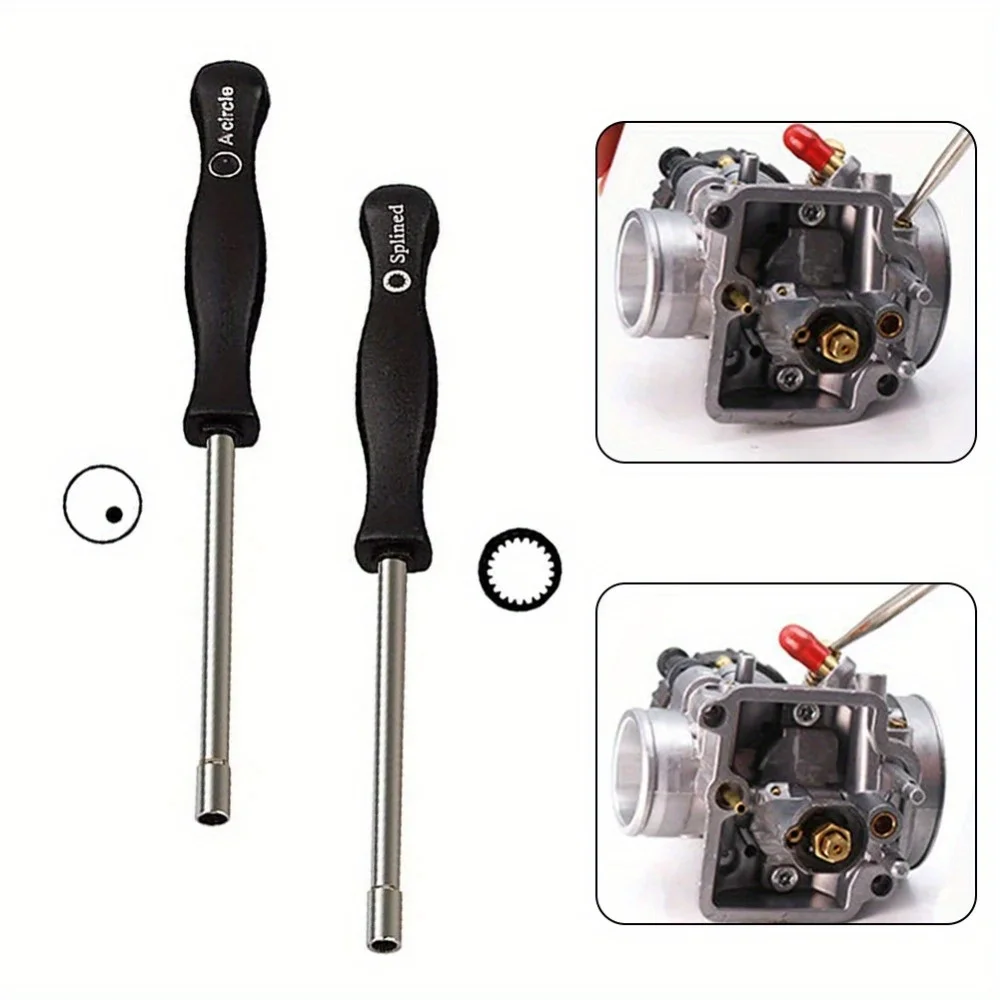 Kit de Ferramentas de Ajuste de Carburador com 2 Peças: Chave de Fenda Estriada de 21 Dentes + Chave de Fenda Circular para Sears, Craftsman, Poulan
