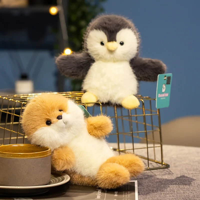 Mini morskie stworzenie pluszowe zabawki żółw pingwin wydra kreskówka pluszaki na przyjęcia upominki kolekcjonerskie