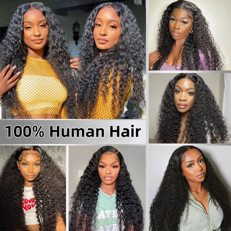Wiggogo Curly Bundles Human Hair Wet And Wavy Hair 1 3 4 Deep Wave Hair Bundles Deals Unprocessed Virgin Hair Peruvian For Women