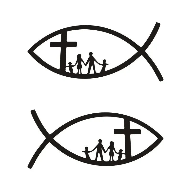 

Car Sticker Jesus Fish Christian Decal Car Motorcycles Decoration Reflective Car Styling Custom Sticker,15cm*7cm