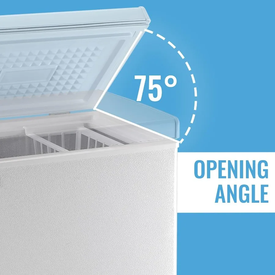 5.0 Cu Ft Chest Freezer with Adjustable Thermostat and Removable Storage Basket White Small Freezer for Home Kitchen Office Bar