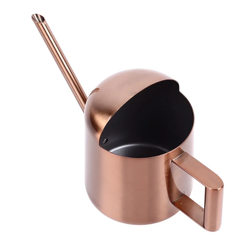 Watering Cans 300ml Watering Can Stainless Steel Long Spout Plant Watering Can Semi Open Bronze Flower Watering Pot For Garden