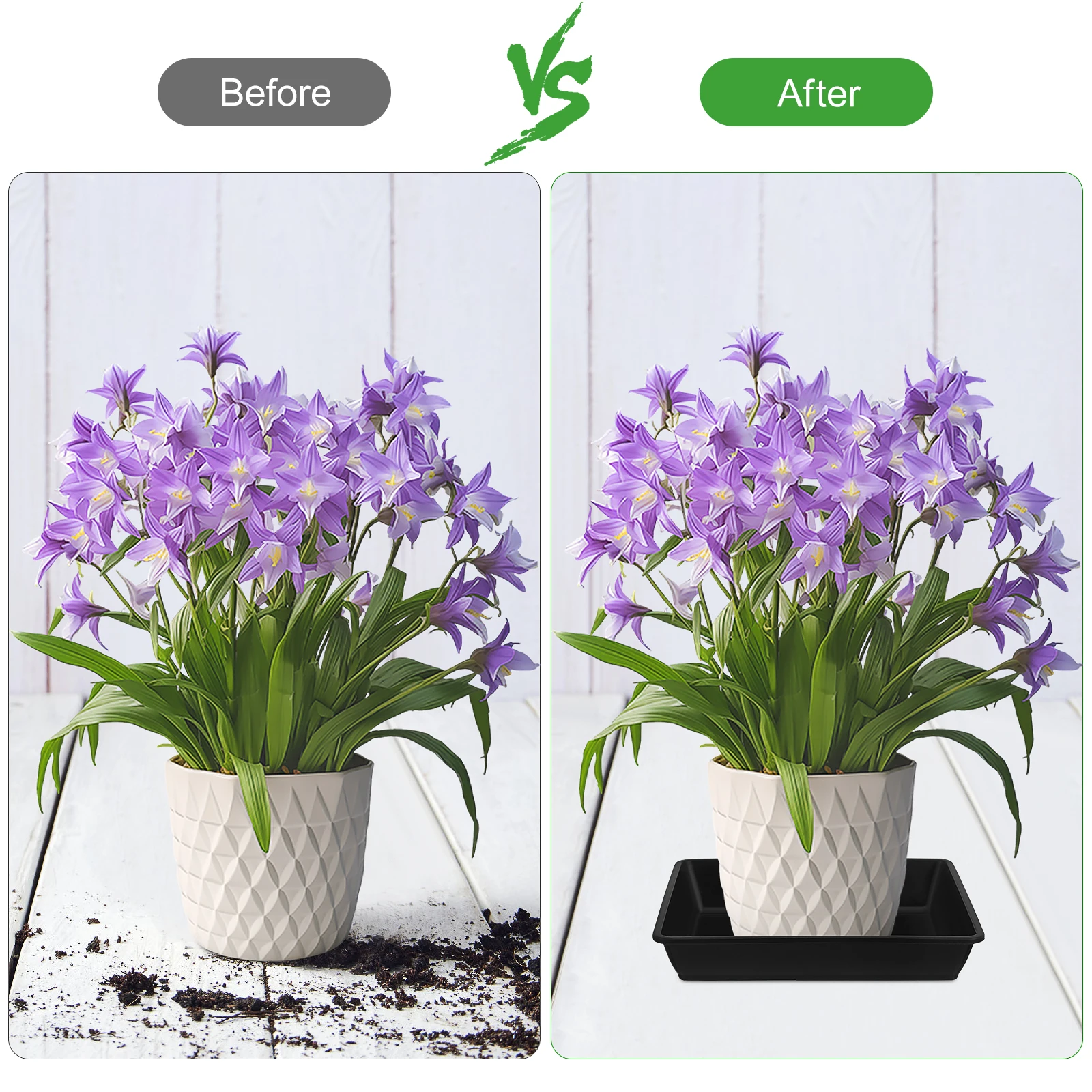 

12pcs Flowerpot Bottom Trays Square Durable Plant Saucers Water Soil Catcher Indoor Outdoor Gardening Tray For Flower Pots