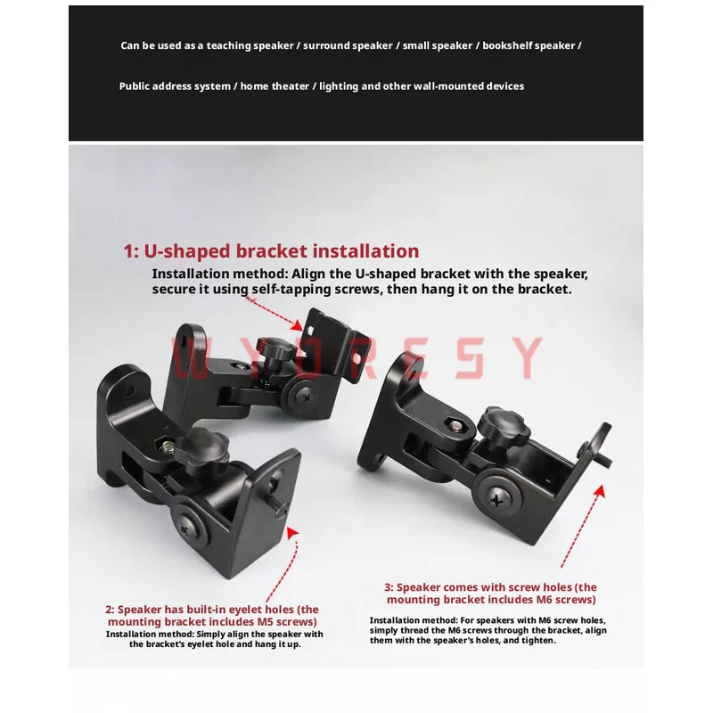 Wall Bracket For Samsung (9500S/9250S/Q930/Q990F) Surround Speaker Sturdy Metal Structure Offer Reliable Weight Support Stabiliz