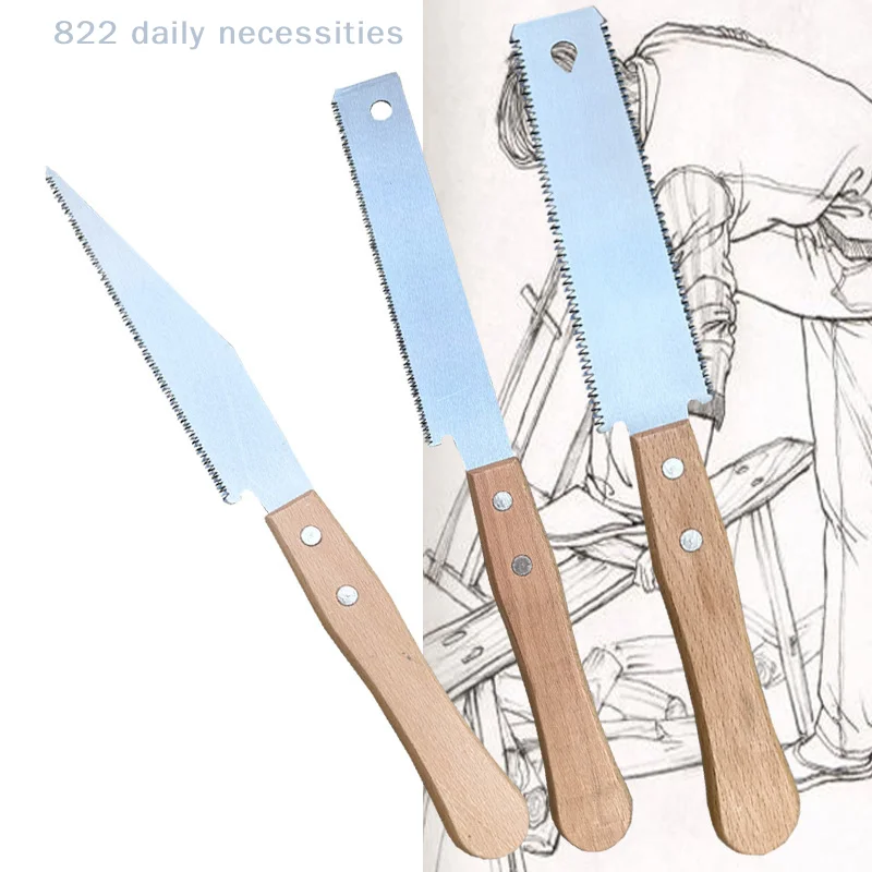 convenient1PC Trim Tool For Household Flush Cut Saw Woodworking Small Hand Saw Wooden Straight Handle Single Edge Pull Saw