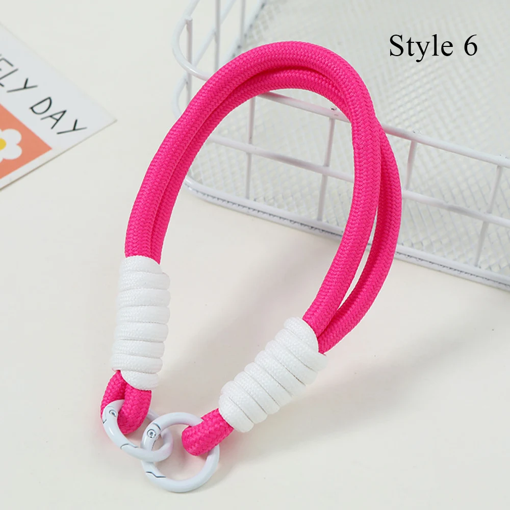 Hot Sale Anti-loss Rope Woven Colorful Keychain Wrist Strap Keyring Hanging Chain Ring Cord Mobile Phone Lanyard Universal New