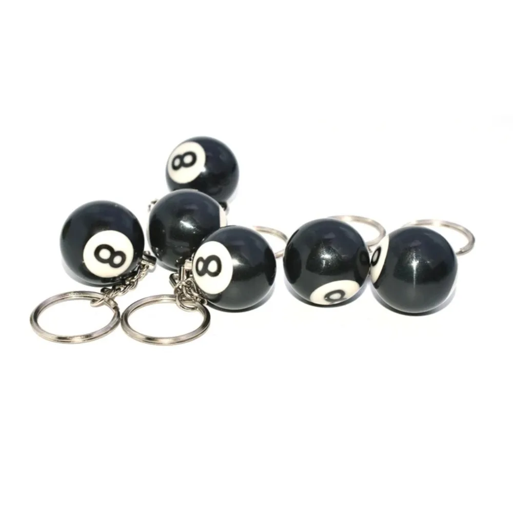 New Simple Niche Fashion Creative Trend Billiard Keychain Pool Key Ring Lucky Black NO.8 Keychain 32mm Resin Ball Jewelry Gifts