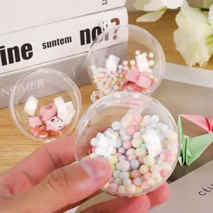 Transparente Kunststoff -Bausble -Kugeln, Weihnachtsbaum -Hängendornamente, DIY -Kugeln, Hohlkugeln, Home Party Dekoration, Geschenkbox, 5 cm, 6 cm, 8 cm, 10 cm 10 Hauptverkäufe transparente Weihnachtsbälle - №8