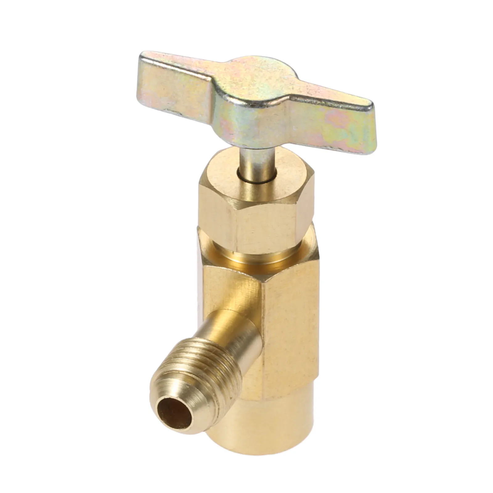 1Pc Brass R12 R22 R134a Can Taper Dispenser For Self-Sealing AC Refrigerant Bottle Opener Valve Thread 7/16\