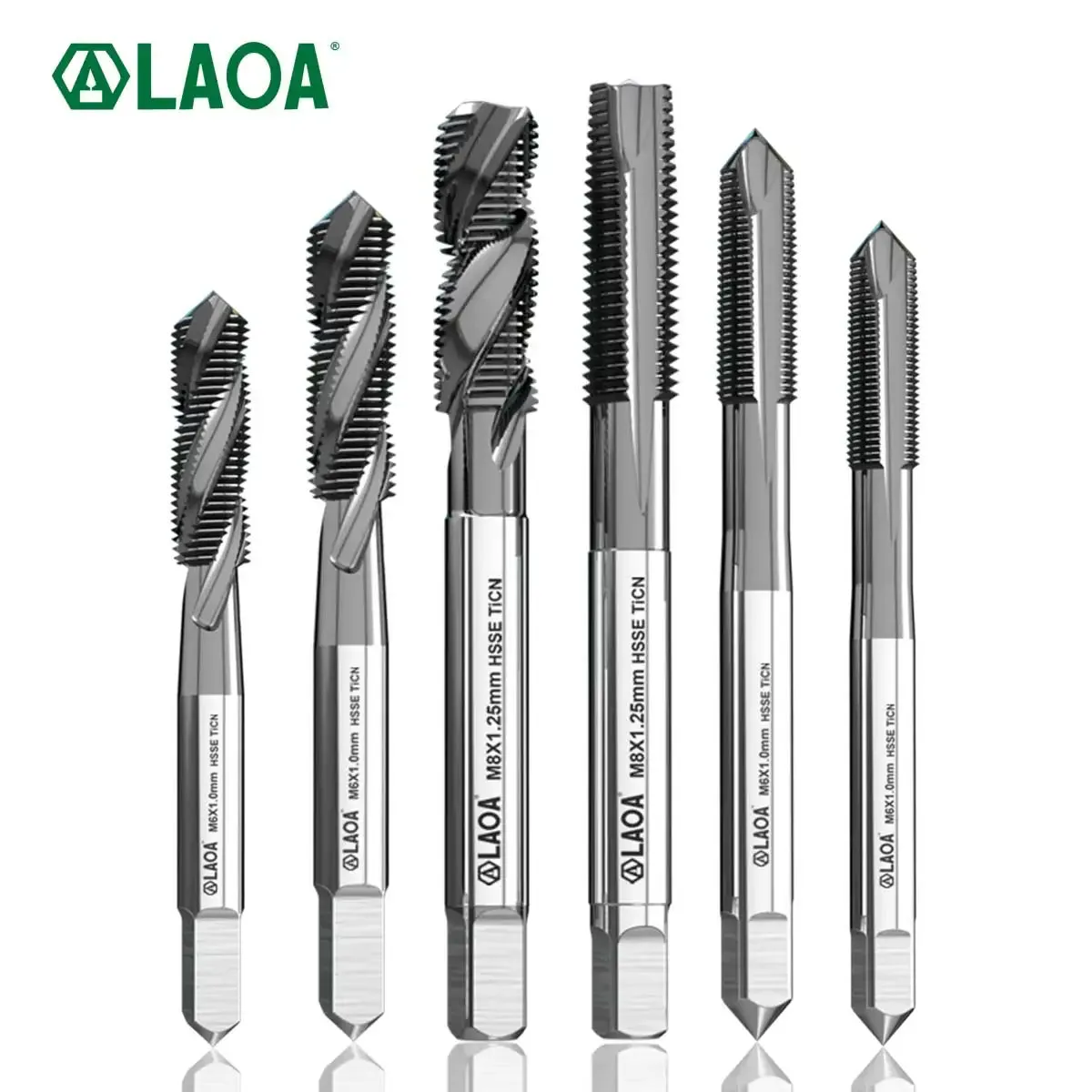 LAOA 1pc Spiral Taps Cobalt titanium-plated Machine Taps Apex Tapping Thread M3 M4 M5 M6 M8 Stainless Steel Special Purpose