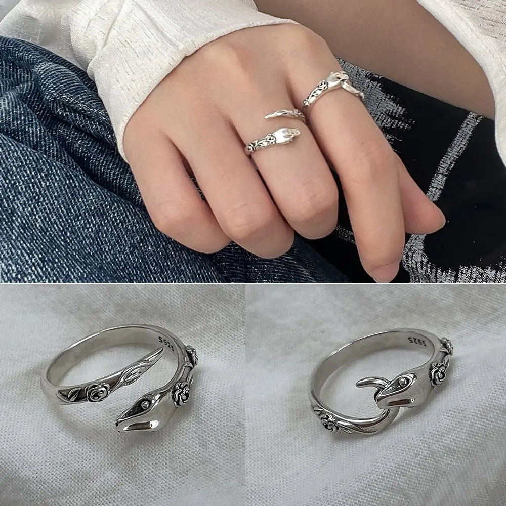 اكسسوارات الملابس مجوهرات اكسسوارات الأفعى الدائري الحرف المنزلية خواتم خمر ارتفع هدية ملابس الاصبع