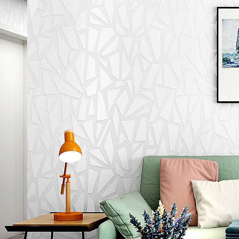 

Imitation diatom mud solid color plain 3D wallpaper High-end women's pure white Nordic clothing store grainy wallpaper