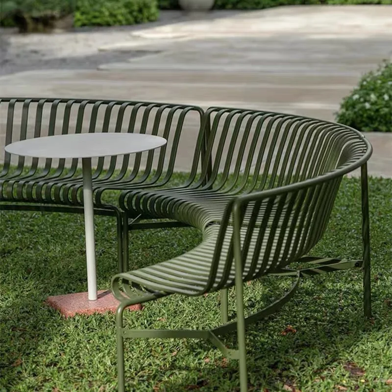 

Park Chair Garden Wrought Iron Back Bench Outdoor Square Bench School Open Air