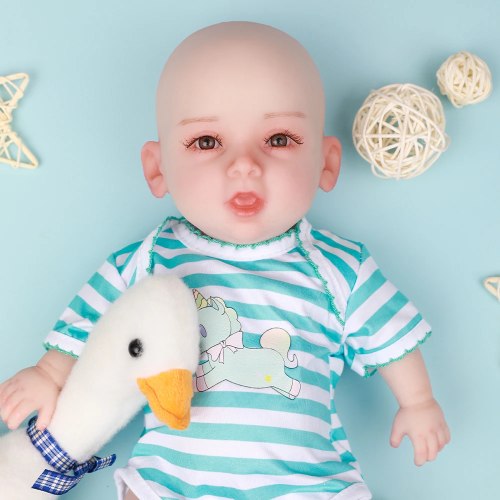 Herpinker 14 cali (36 cm) Malowany Silikonowy Reborn Chłopiec Realistyczna Lalka Noworodek Małe Reborn Dzieci Prezent Bez szkieletu w środku