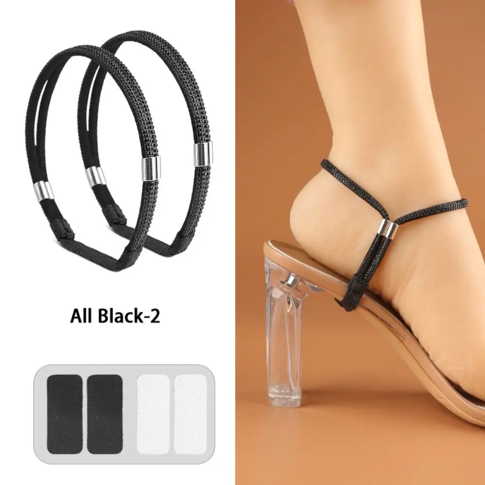 2Pairs Bundle High Heels Women Shoeslaces Free Triangle Ankle Holding Bundle Shoelace Shoes Decorations Adjustable Shoe Belt
