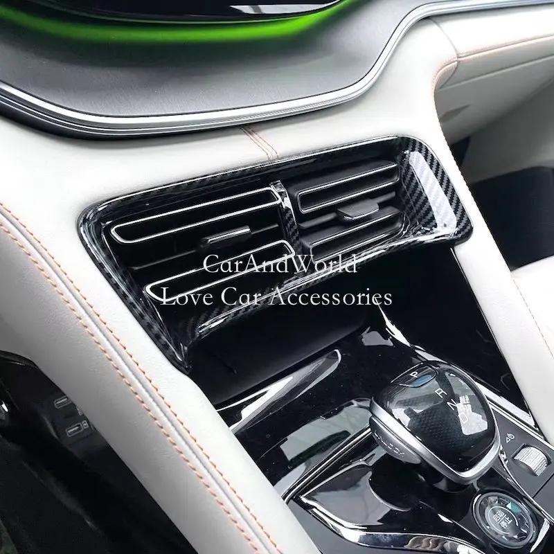 

Центральная консоль из углеродного волокна, вентиляционное отверстие для кондиционера, накладки, автомобильные аксессуары для BYD SONG PLUS EV DM-i 2020-2025