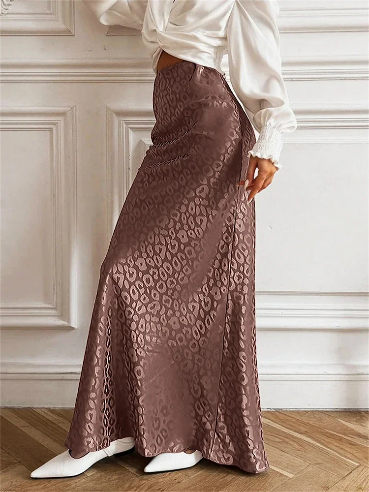 Leopard Printed Maxi Skirt Summer Women's Fashion High Waist Party Long Skirt Clothes Luxury Patchwork Elegant Maxi Skirt