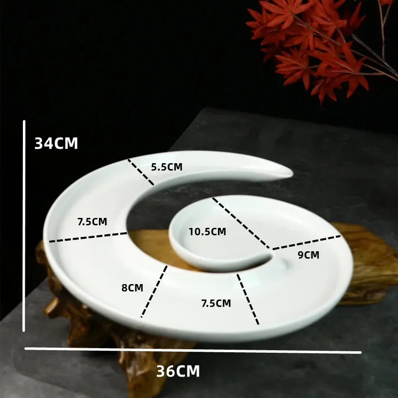 Hotel Creative Steamed Bass Tableware Featured Personalized Hairtail Eel Dish Private Room Dish Irregular Shape Dinner Plates G