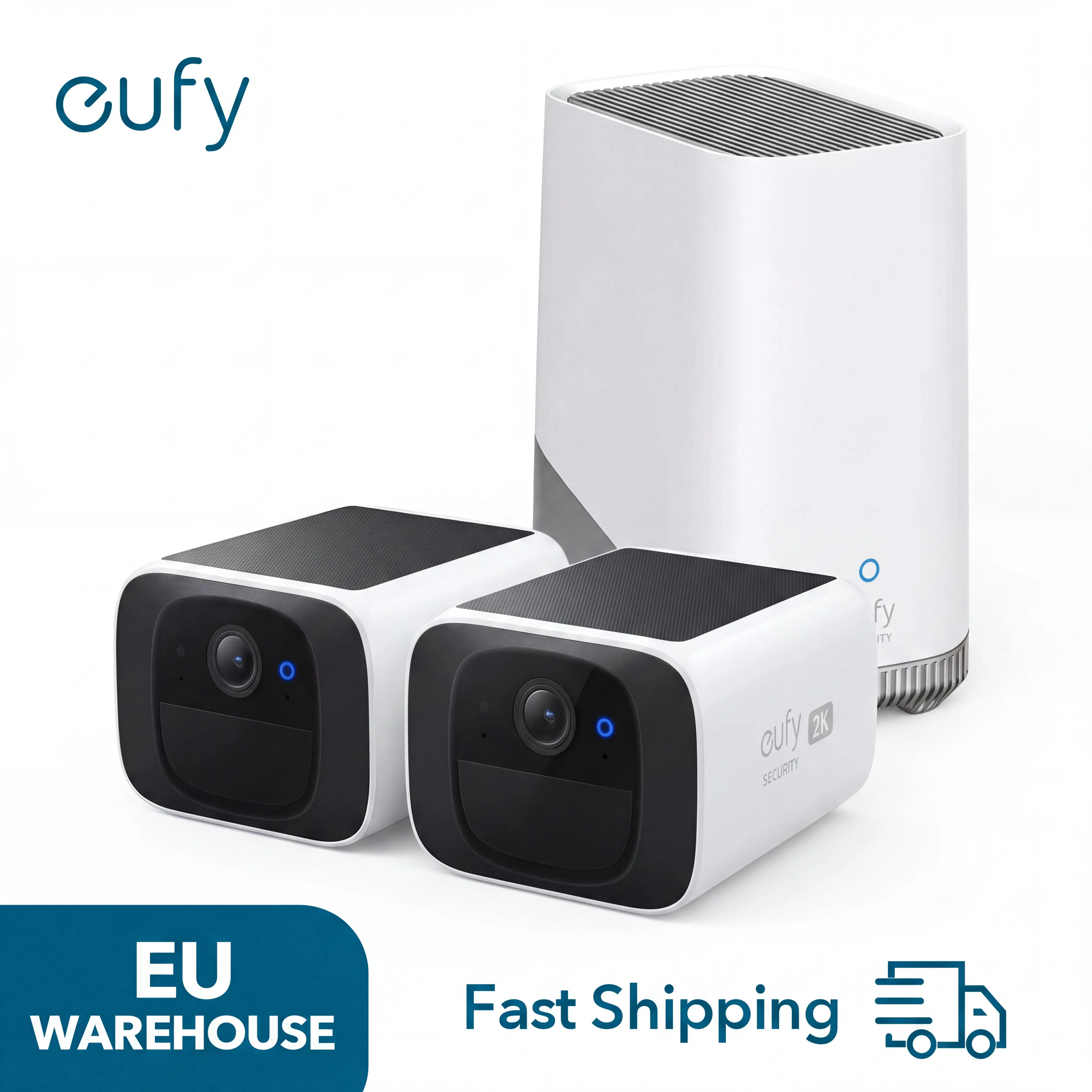 Caméra de sécurité solaire sans fil eufy security S220 SoloCam, caméra extérieure sans fil, alimentation continue, résolution 2K, sans fil (stock UE)