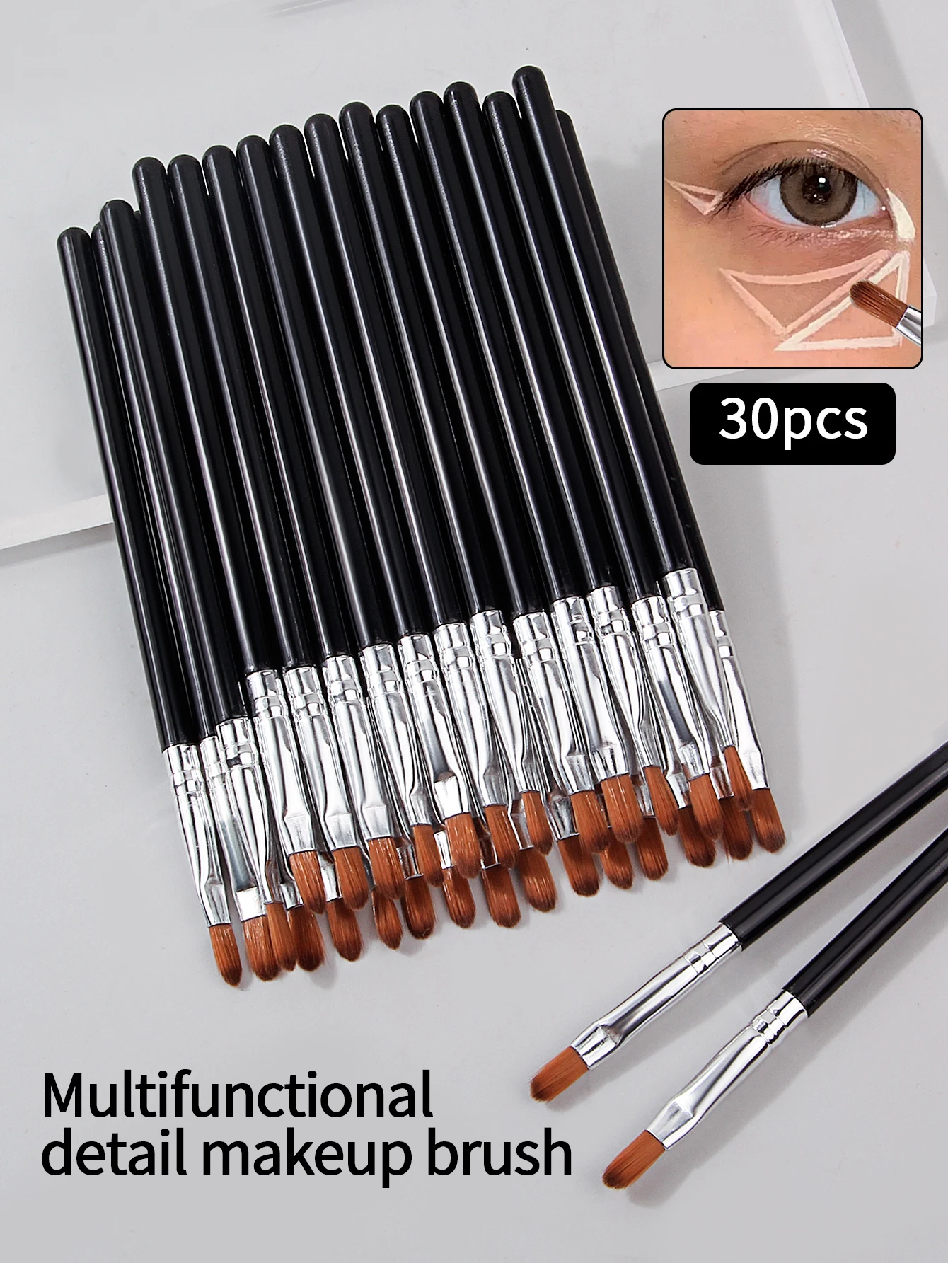 30Pcs Ultra-thin Lip Line Eyebrow Concealer Brushes Detail Concealer Makeup Tool Lip Brow Contour The Line Brush