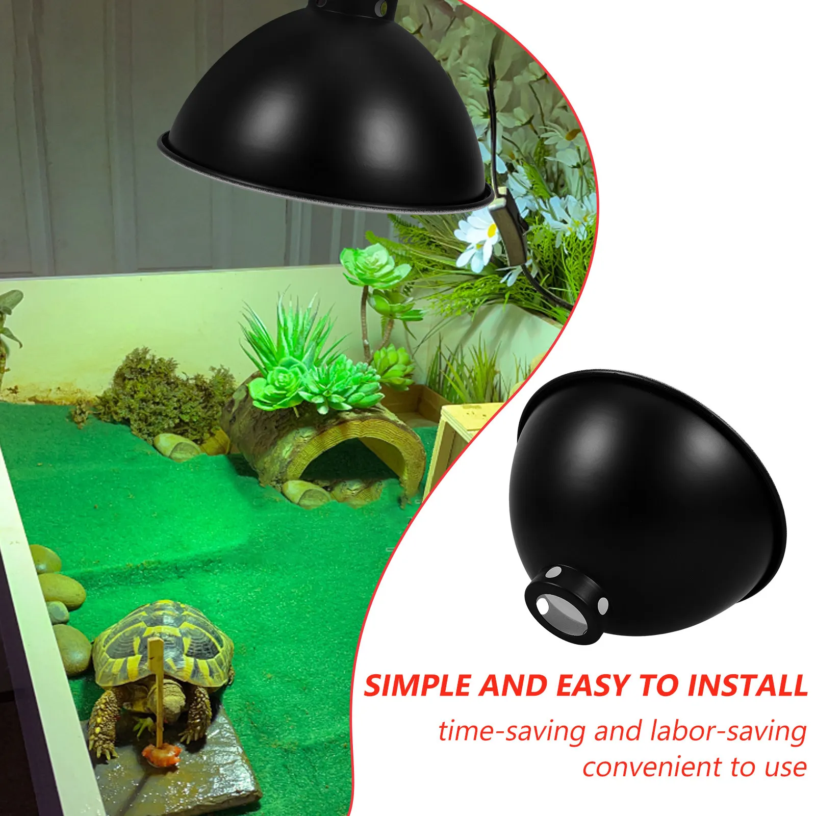 Reptile Heat Lamp Cover Iron Reflector Insulation Lampshade Anti-Scald Protective Cover for Reptile Box Heating Lamp