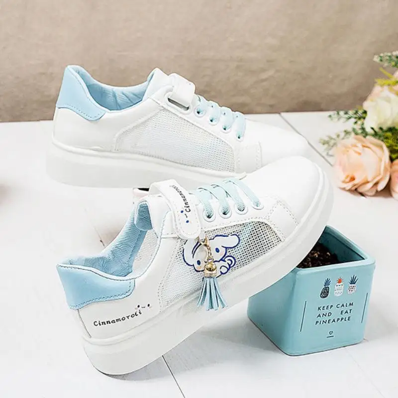 Sanrio Cinnamoroll Sneaker per bambini Cartoon Kuromi Scarpe da ginnastica estive fresche Anime Ventilare forza elastica Scarpe in rete Kawaii Girl