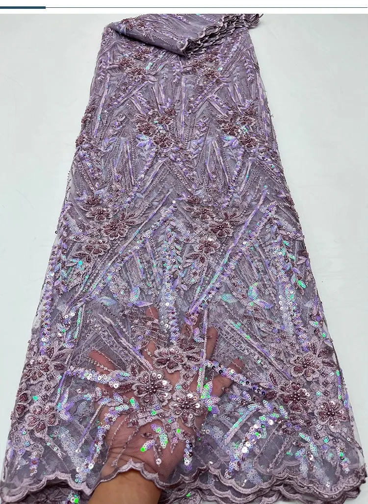 

1yard Tight nail bead sequin embroidery tissu new gauze fabric for patchwork Dress and wedding cheongsam fabric