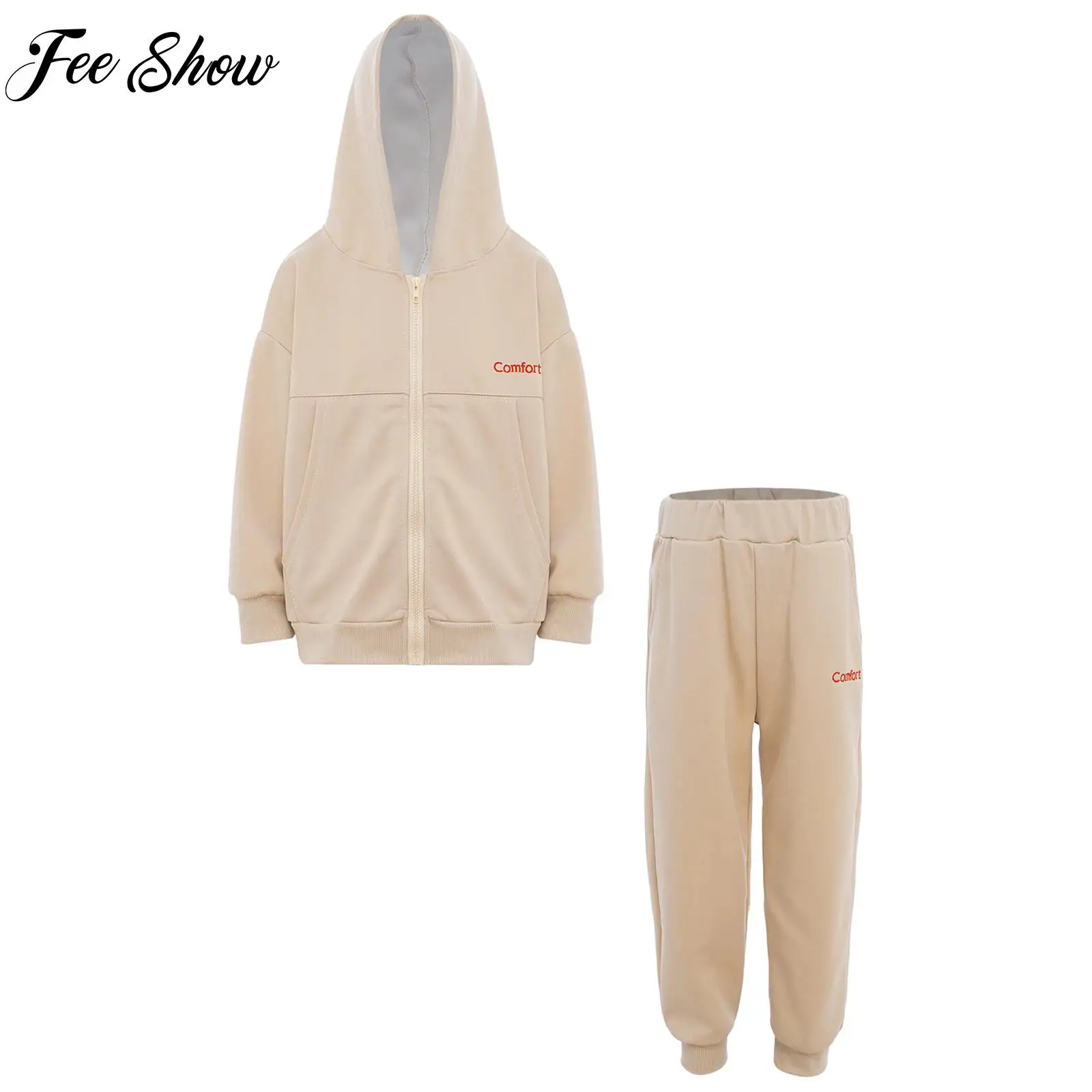 

Спортивная экипировка из 2 предметов для мальчиков, толстовка с длинными рукавами и капюшоном на молнии + спортивные штаны, комплект для командных тренировок, бега, повседневная повседневная одежда