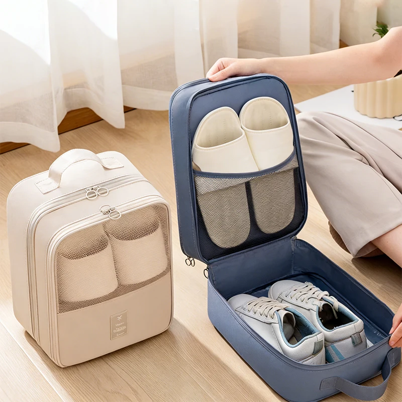 

[THG] Портативная сумка для спортивной обуви, вмещающая 3 пары обуви, водонепроницаемая, пыленепроницаемая, многослойная сумка для обуви на молнии