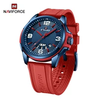 NAVIFORCE-reloj de cuarzo con correa de silicona para hombre, cronógrafo de pulsera Masculino, luminoso, resistente al agua, de negocios, Original, a la moda