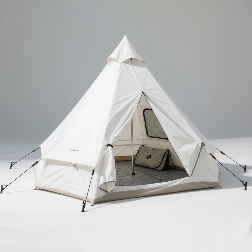 เต็นท์ทรงปิรามิดผ้าใบพกพา STLF รุ่นดีลักซ์ กันน้ำ สำหรับตั้งแคมป์กลางแจ้งและซ่อนตัวล่าสัตว์ สะดวกสบายและใช้งานได้จริง