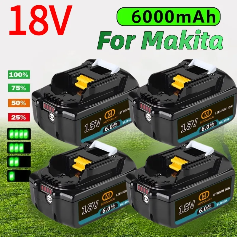 

100% Genuine For Makita 18V Battery 6.0Ah Lithium-ion Rechargeable BL1860B BL1830 BL1850 BL1840 for Electric Power Tools