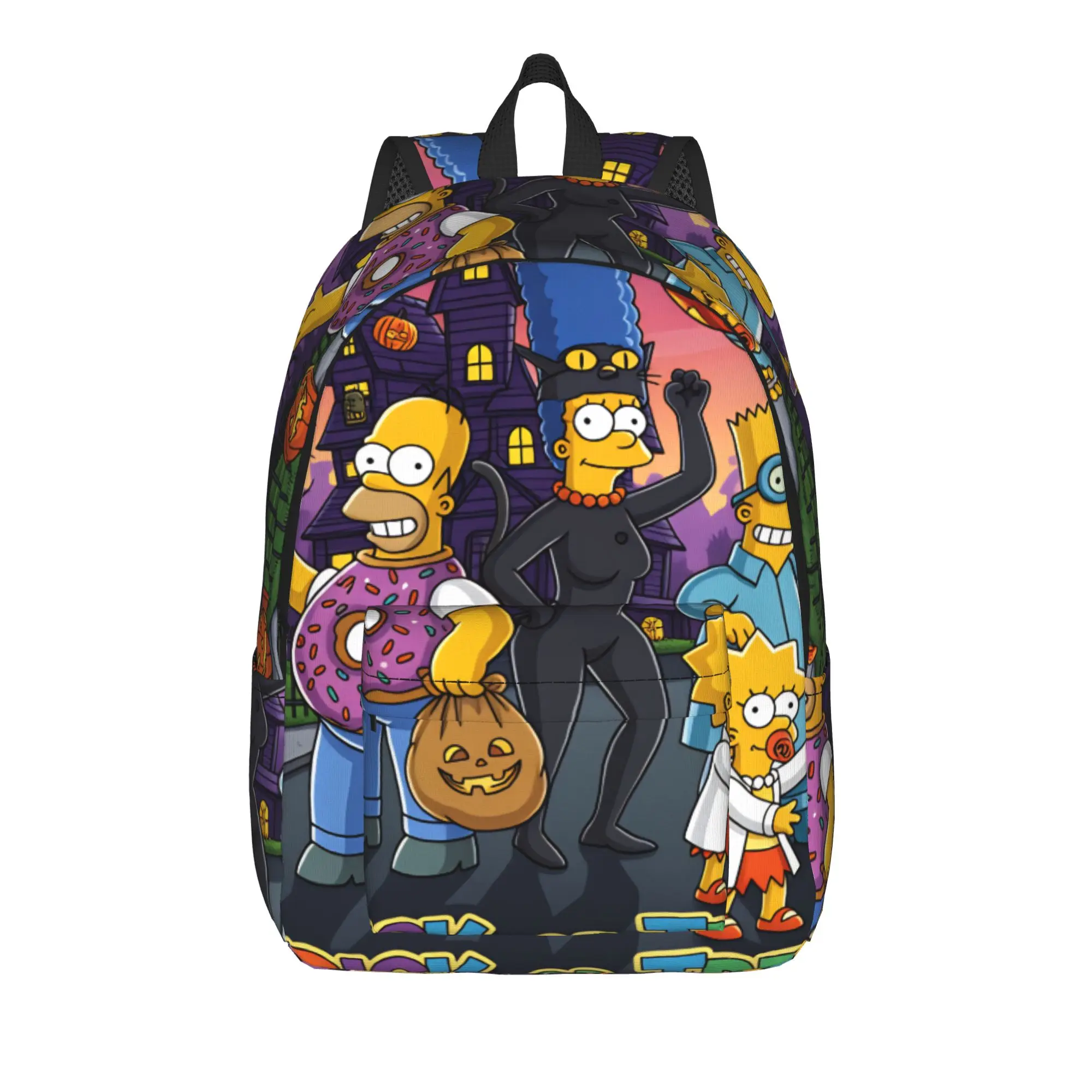 S-Simpsons Trick or Treat Man Aliens Halloween Backpack  Travel Backpacks Men Fashion School Bags Design Print Rucksack