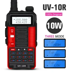 Baofeng-UV-10R Walkie Talkies profissionais, alta potência, 10W, banda dupla, rádio de duas vias, UV-10R, 2 vias, 50 km