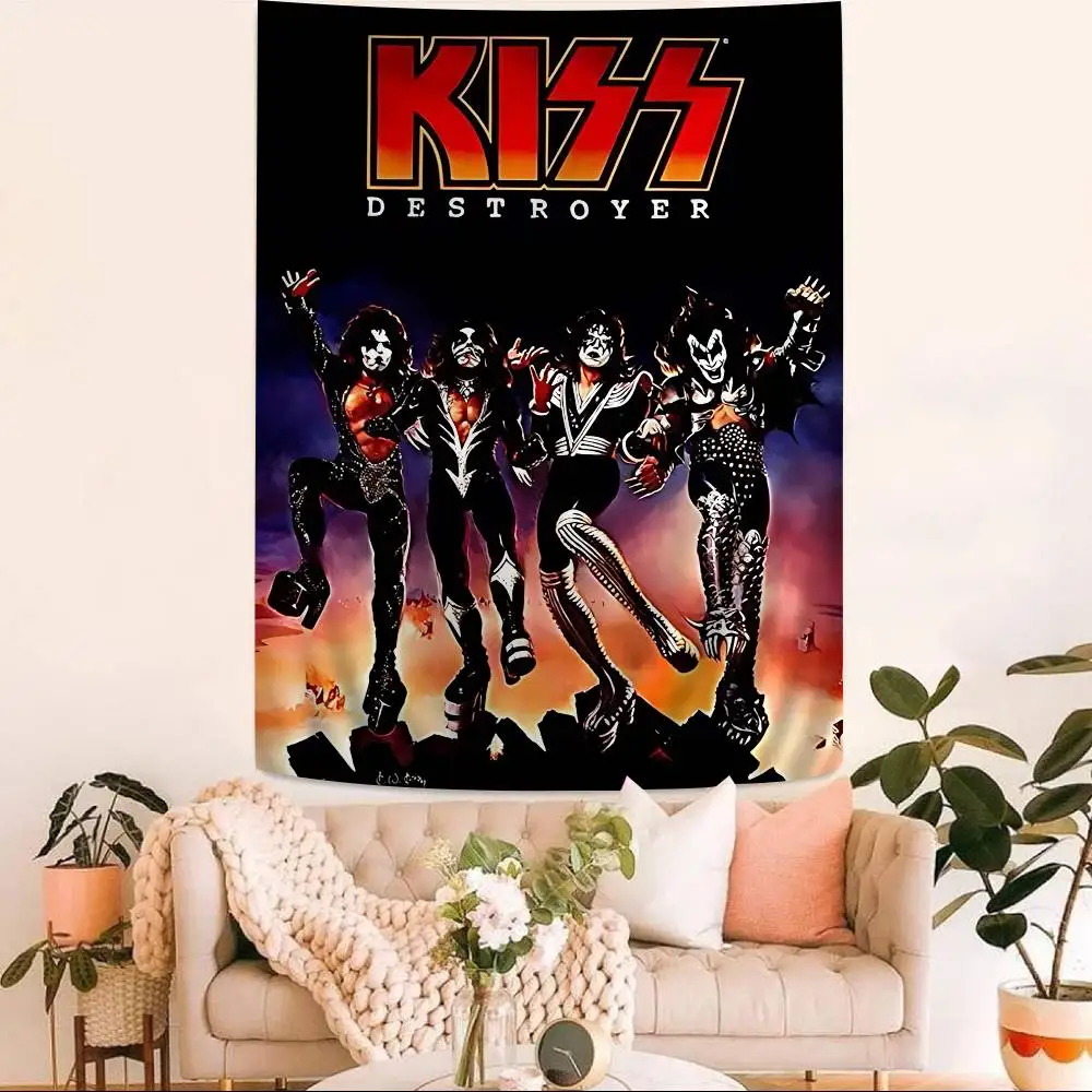 Hard Rock Band K-Kiss Tapestry Art Printing Japanese Wall Tapestry Anime Wall Hanging Home Decor