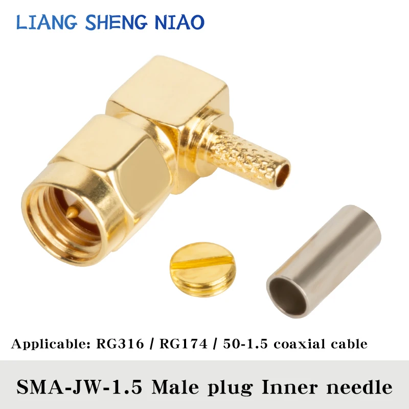 Imagem -05 - Sma Macho Conector Coaxial Fêmea Jack rf Crimp para Rg174 Lmr100 Cabo Rg316 Adaptador Banhado a Ouro 10 Pcs