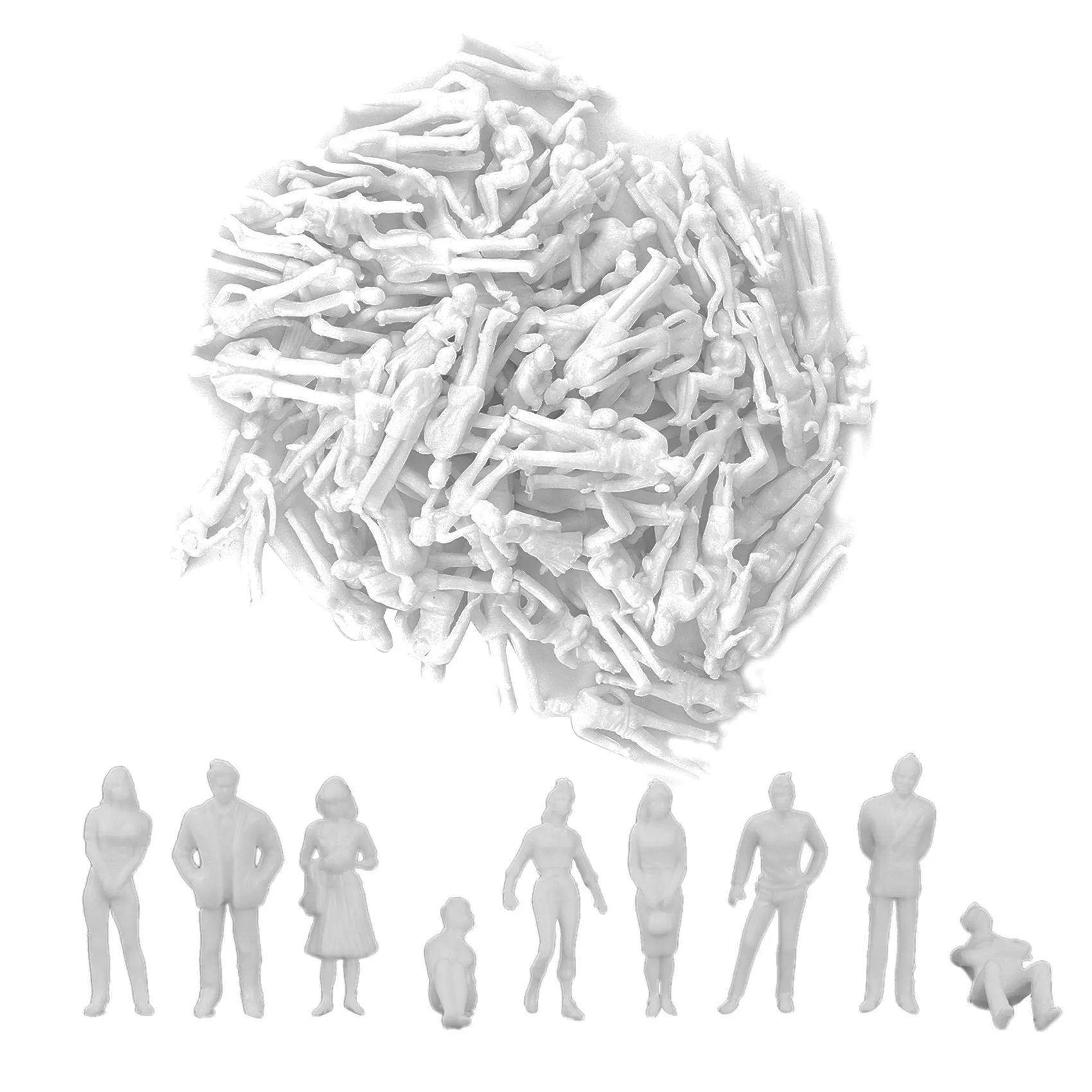 

1:50 White Figures Architectural Model Human Scale HO Model Plastic Peoples,10 Pieces