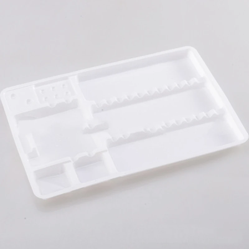 

100PCS Dental Plastic Pallets Tray Segregated Placed 285*186*17CM Dental Instruments Appliances Dental Consumable SL408