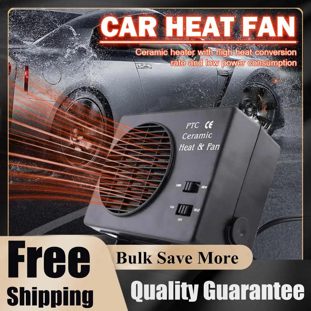 

Car Heater Portable Car Defroster 12V 150/300W Car Heater Portable Car Heater and Defroster Ceramic Vehicle Heating Fan Black